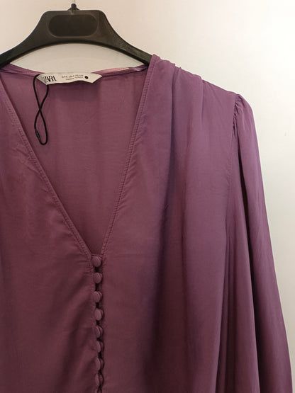 ZARA. blusa morada lazada T.s