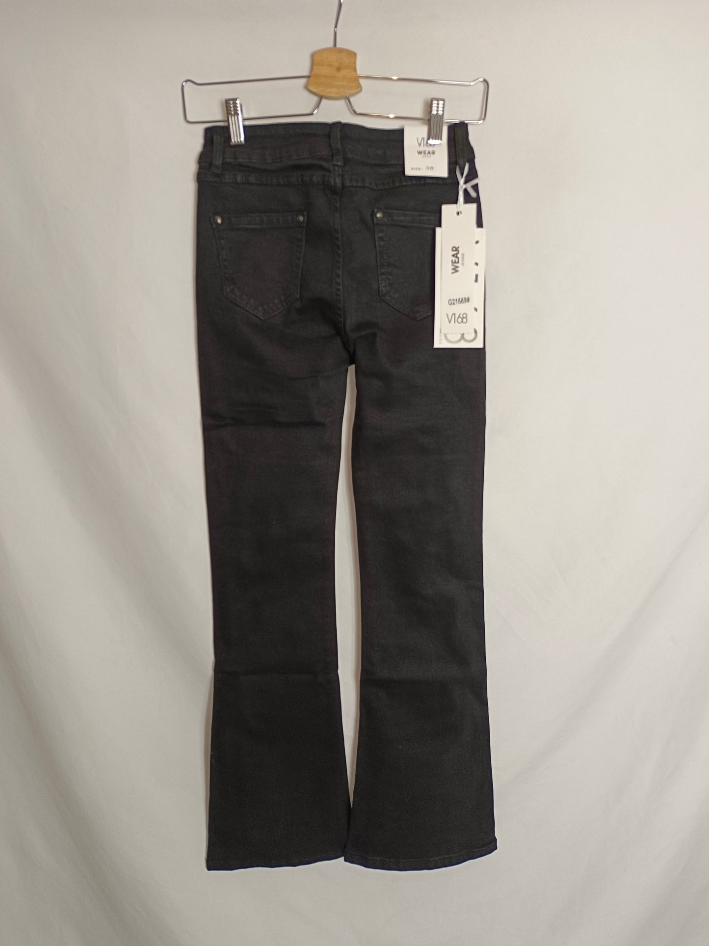 WEAR JEANS V168. Black bell-bottom trousers size 36