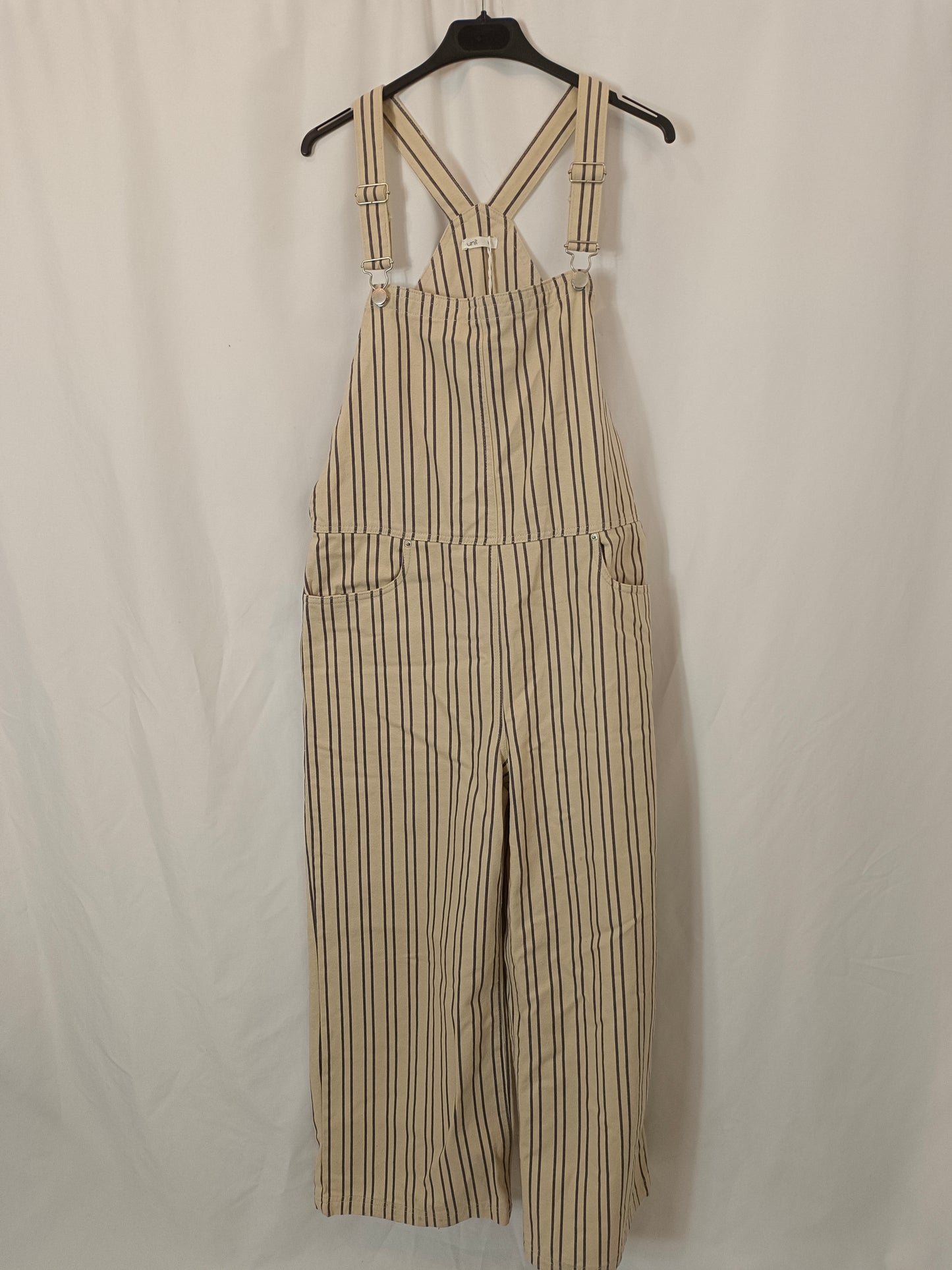 UNIT. Beige striped jumpsuit Tm