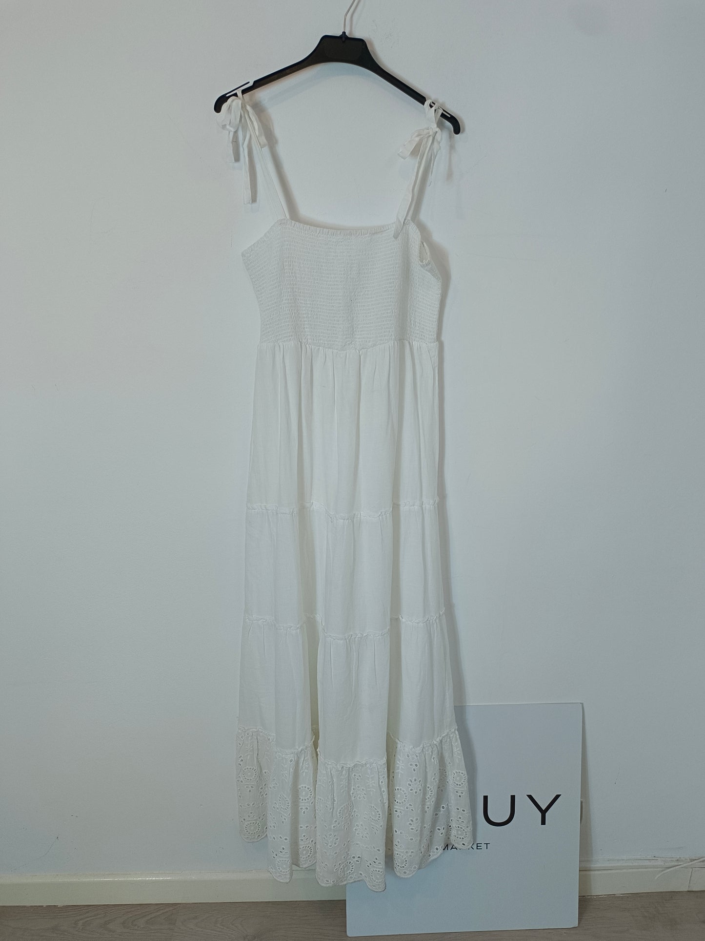 Vestido blanco largo nido abeja Tu(s)