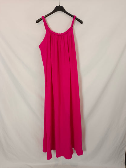 BEEBALM. Vestido largo rosa bambula T.1(s)