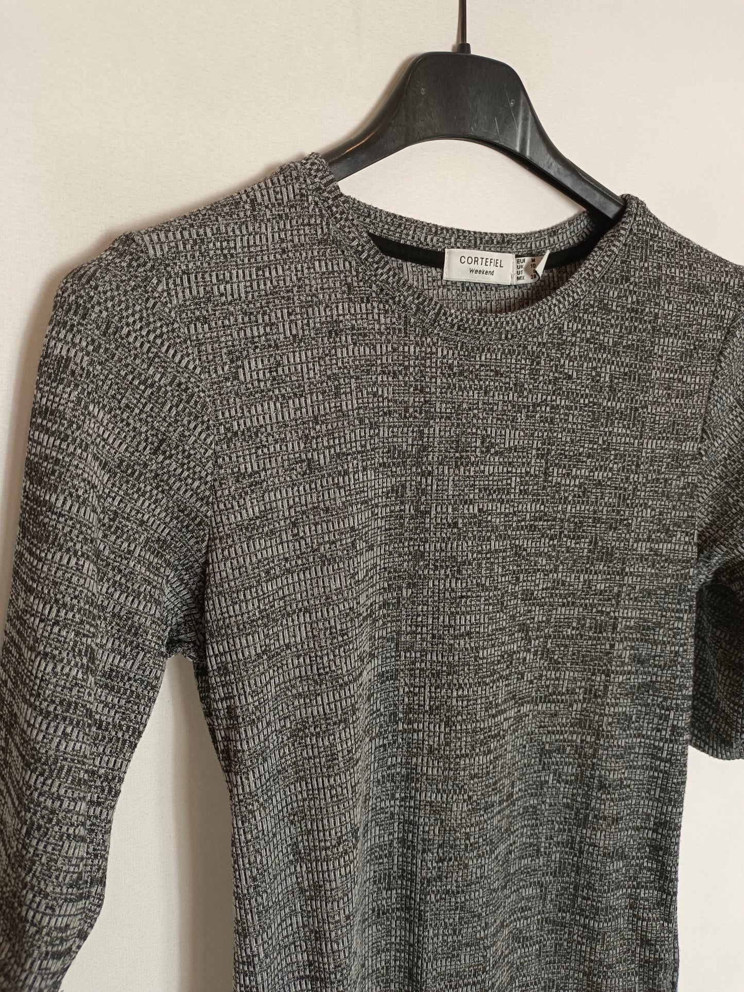 CORTEFIEL. Total look gris jaspeado T.s/m