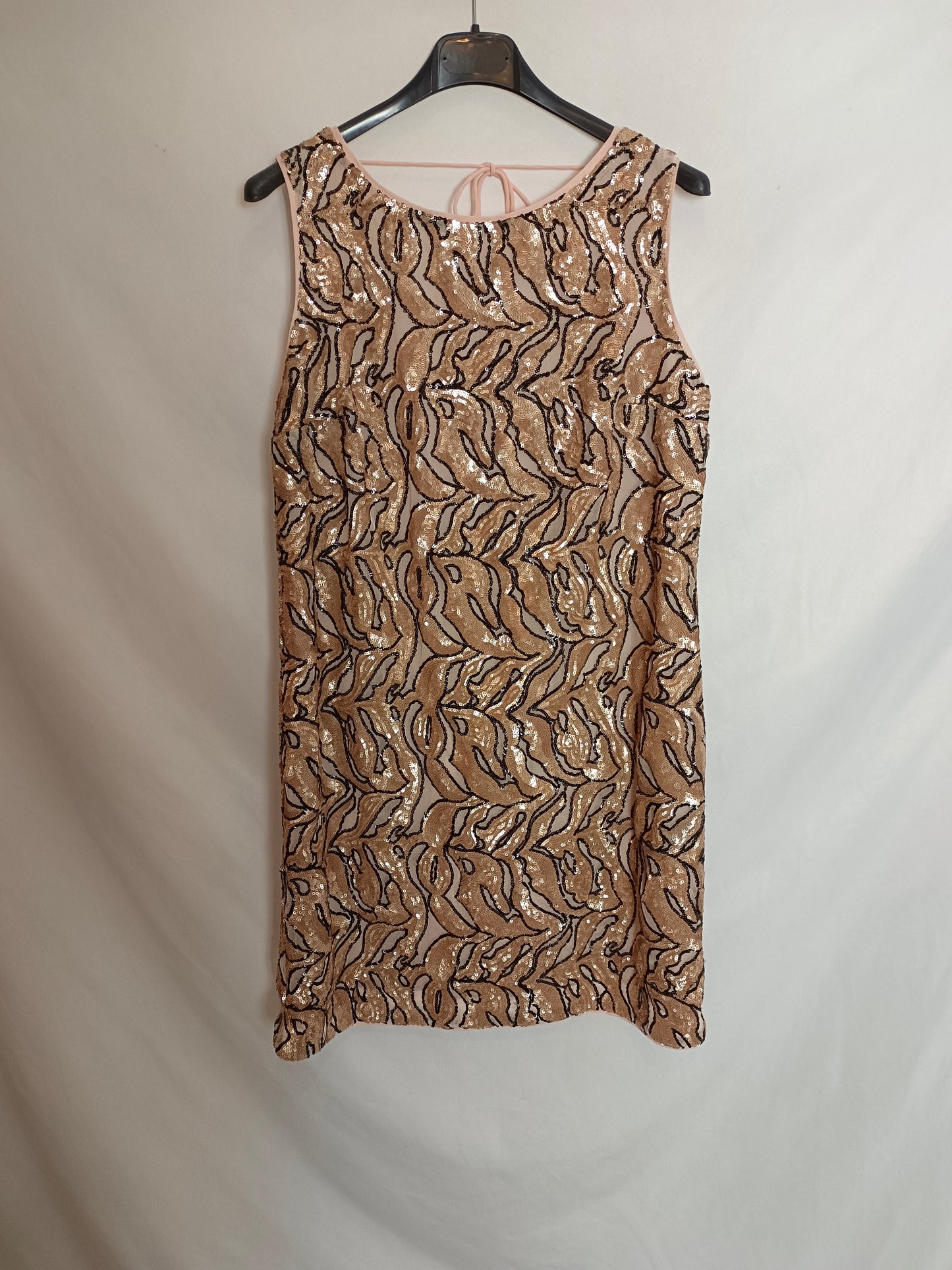 BLANCO. Vestido corto lentejuelas T.s