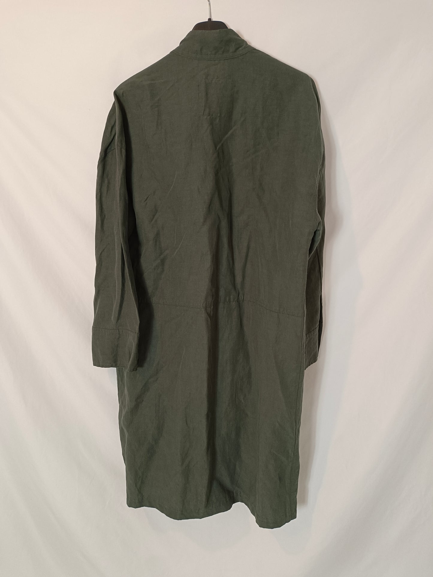 ZARA. Parka verde fluida T.xs/s