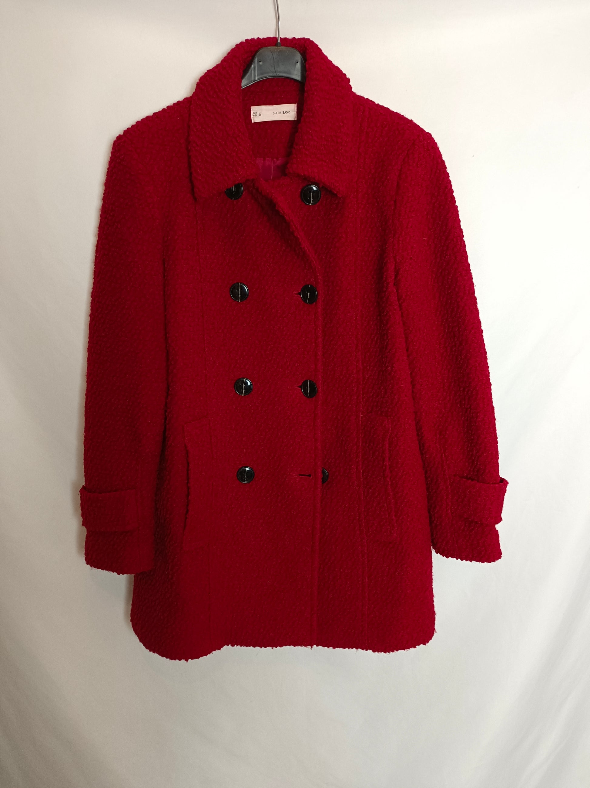 Abrigo rizo rojo oscuro – Hibuy market - Main Image