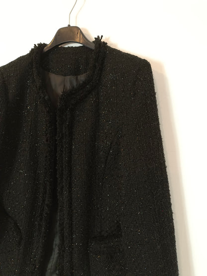 OTHERS. Black tweed jacket with TU(s) threads