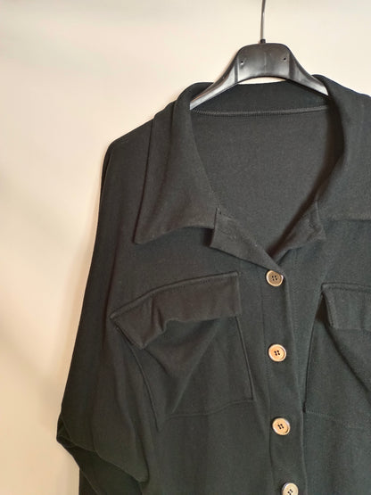 OTRAS. Chaqueta antelina negra  T.u(m)