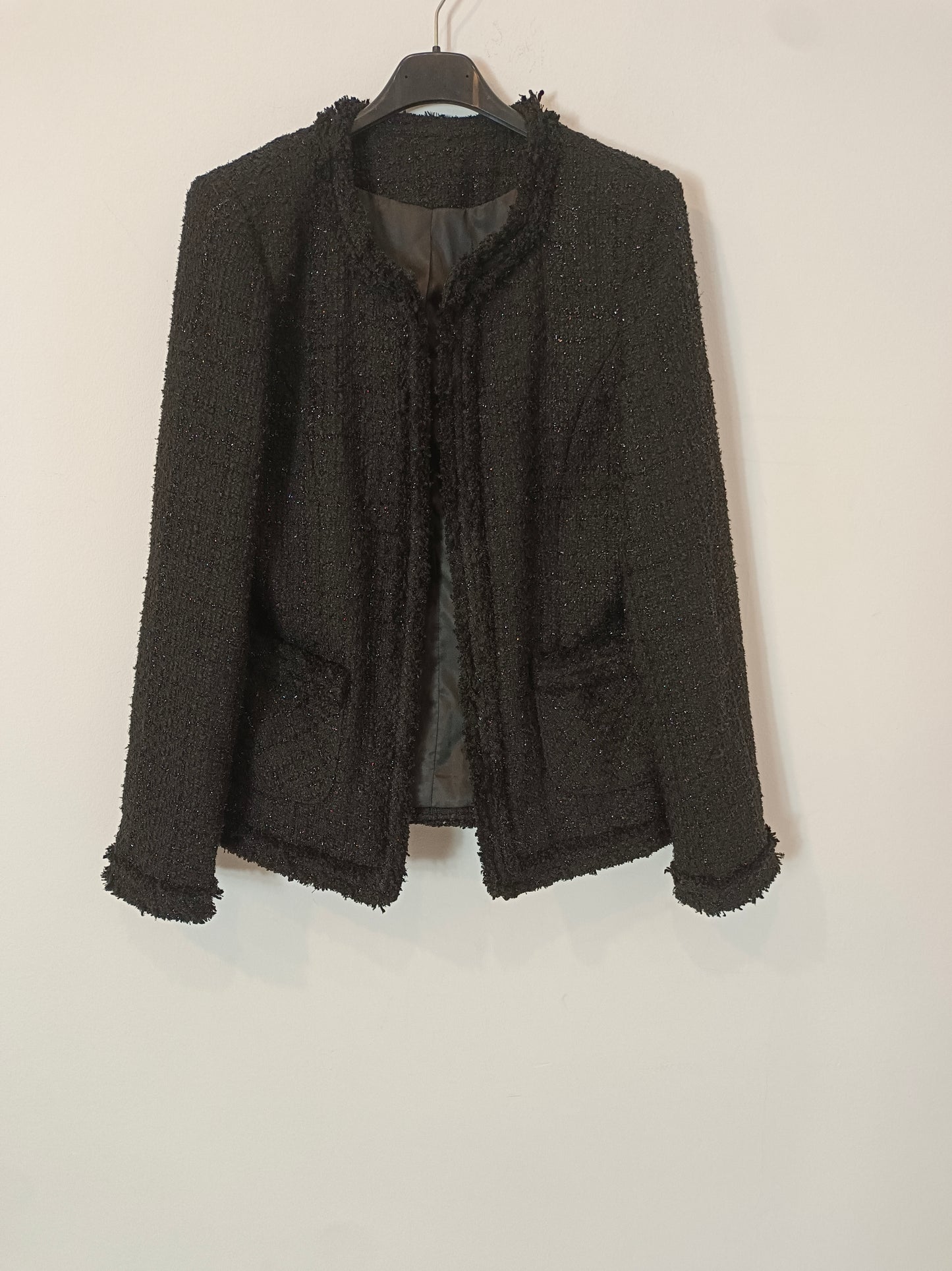 OTHERS. Black tweed jacket with TU(s) threads