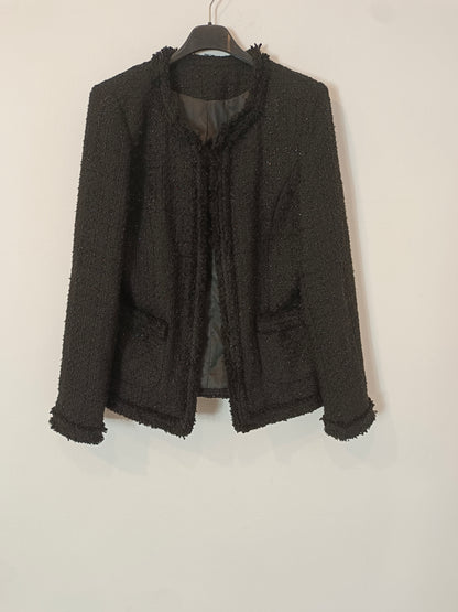 OTHERS. Black tweed jacket with TU(s) threads