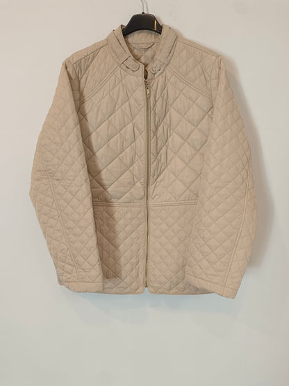 EL CORTE INGLÉS. Abrigo beige guateado  T.l