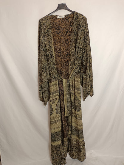 BASYCO. Kimono negro flores TU(m)