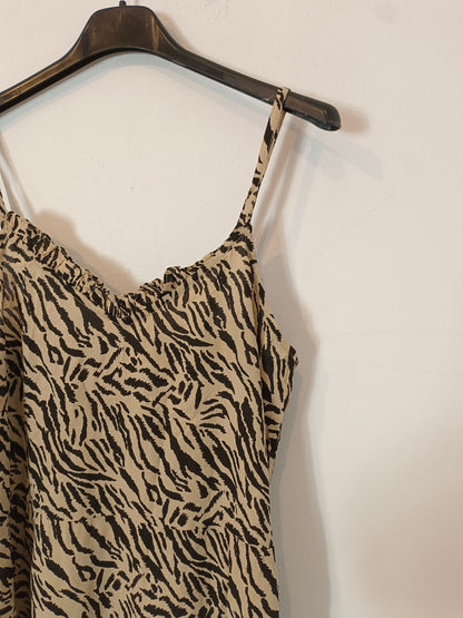 PIECES. Vestido midi animal print T.s