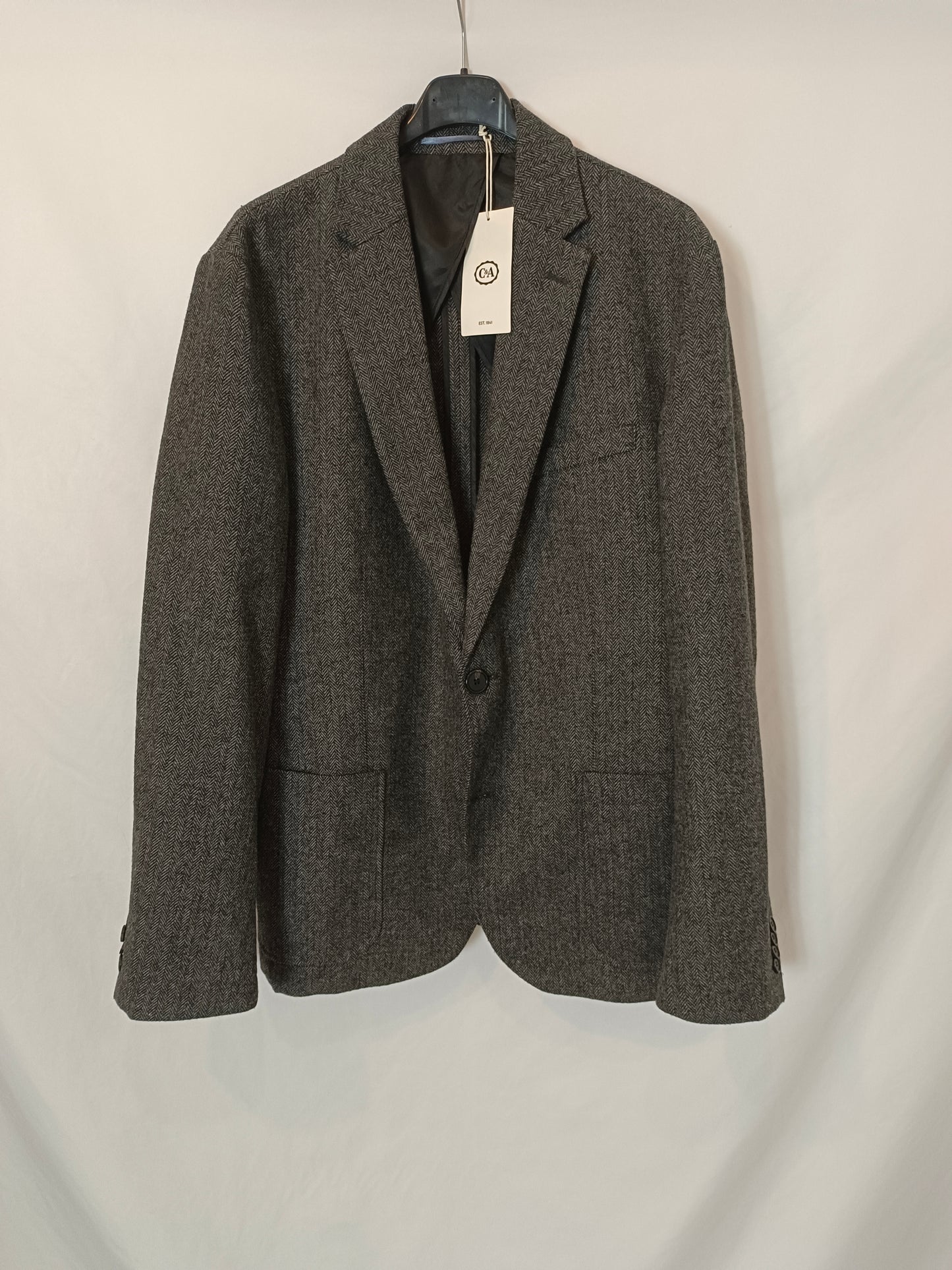 C&amp;A. Herringbone Tl Grey Blazer