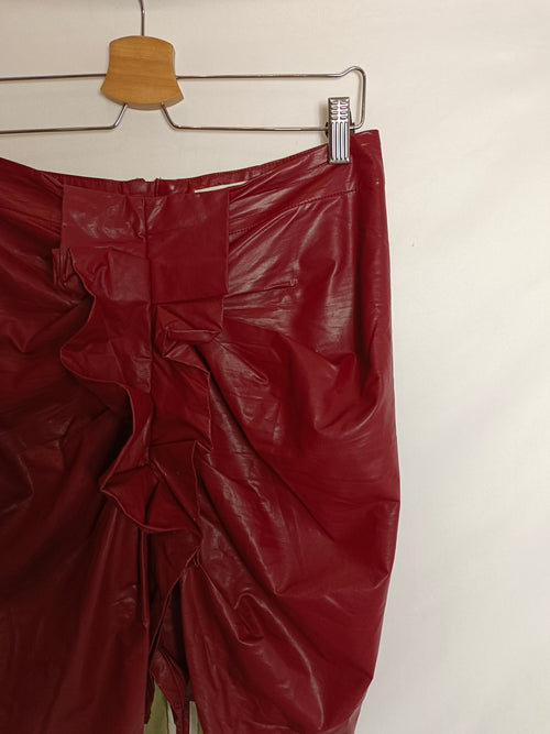 ISABEL ÉTOILE MARANT. falda piel roja  T.40