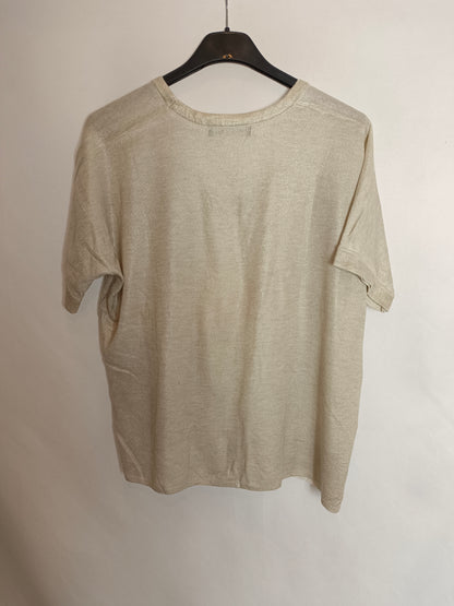 MANGO. Top beige detalles T.s