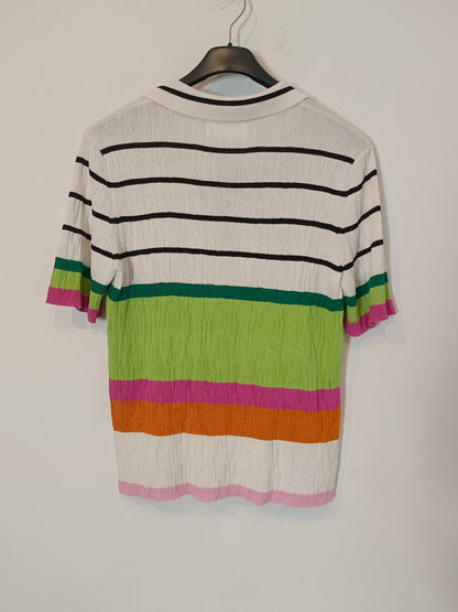 MANGO. Striped polo top with colors Tl