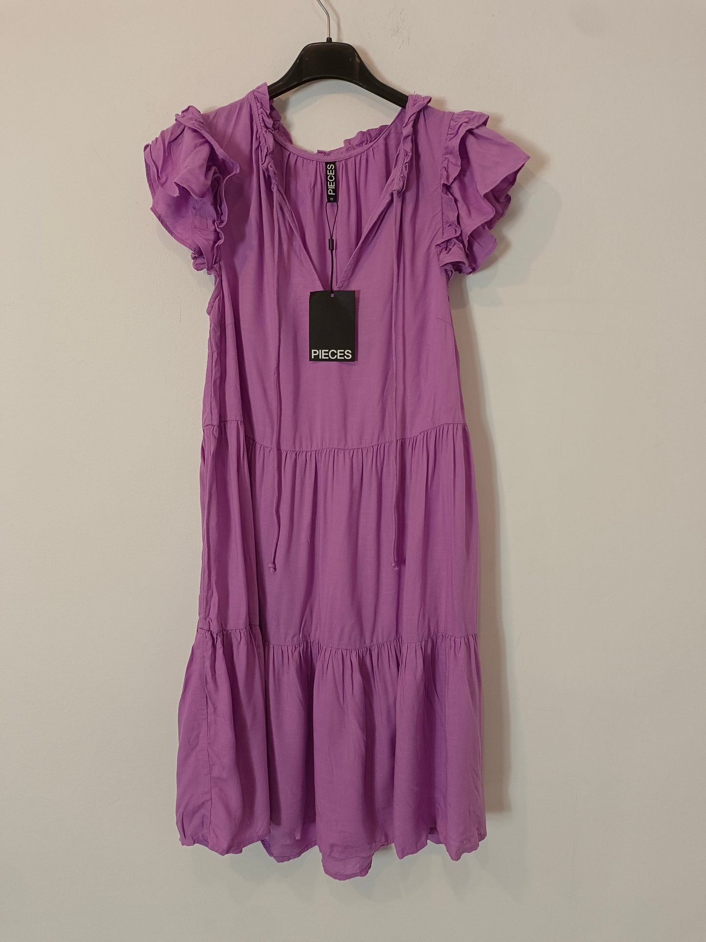 PIECES. Vestido morado fluido  T.xs
