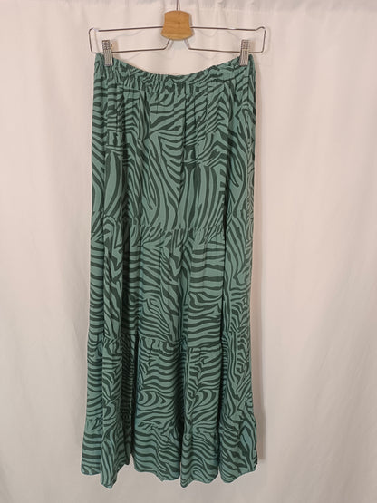 OTHERS. Blue long skirt with animal print YOUR(S)
