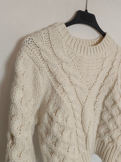 ZARA. Jersey cortito beige T.m