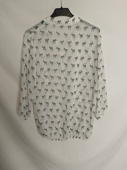 SHANA. Top blanco cebras T.m