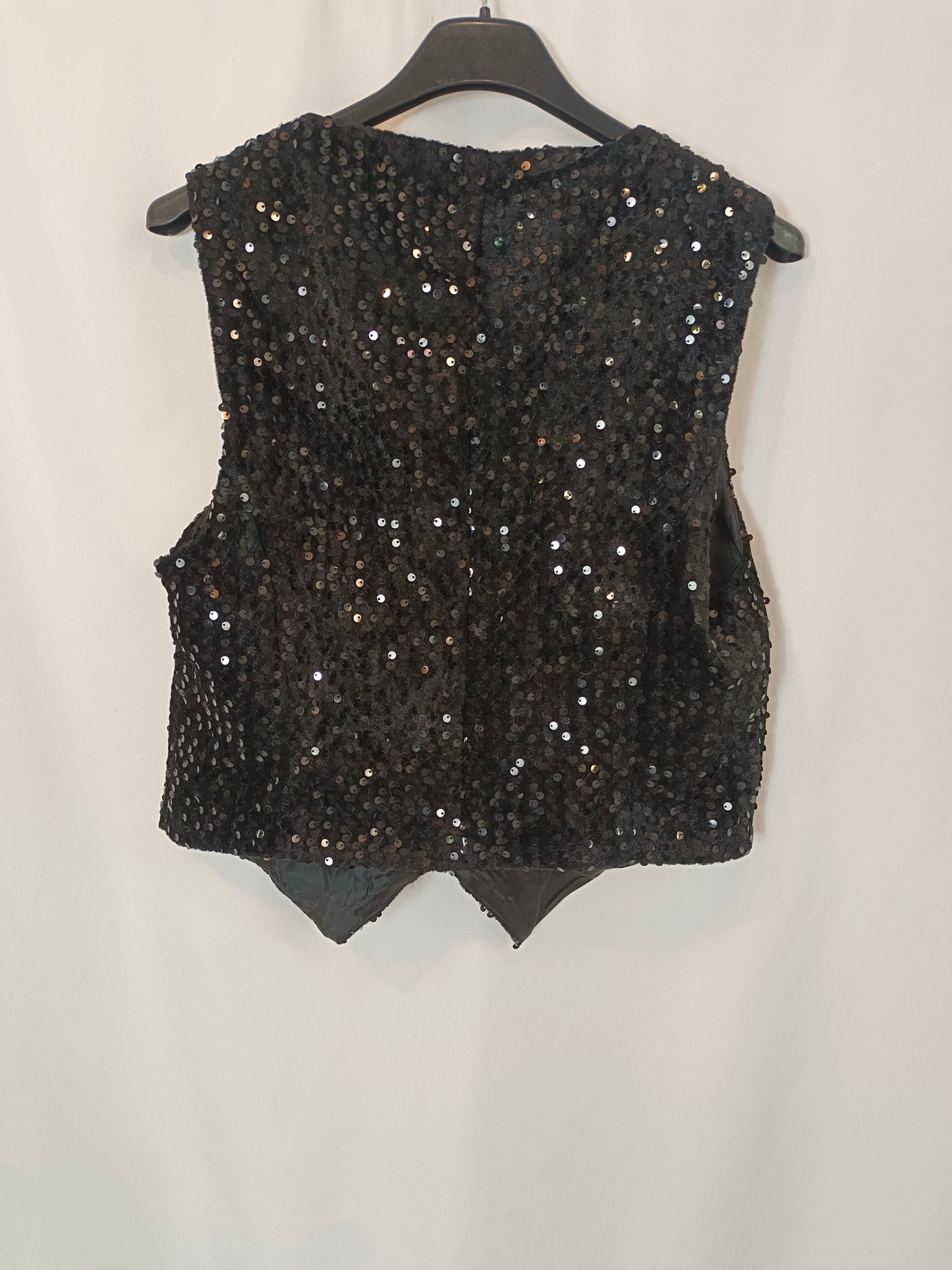 OTRAS. Chaleco negro lentejuelas T.s