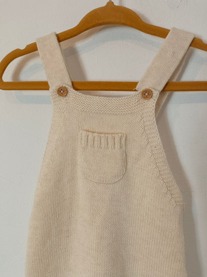 TEX. Beige knitted romper S. 0-1 months