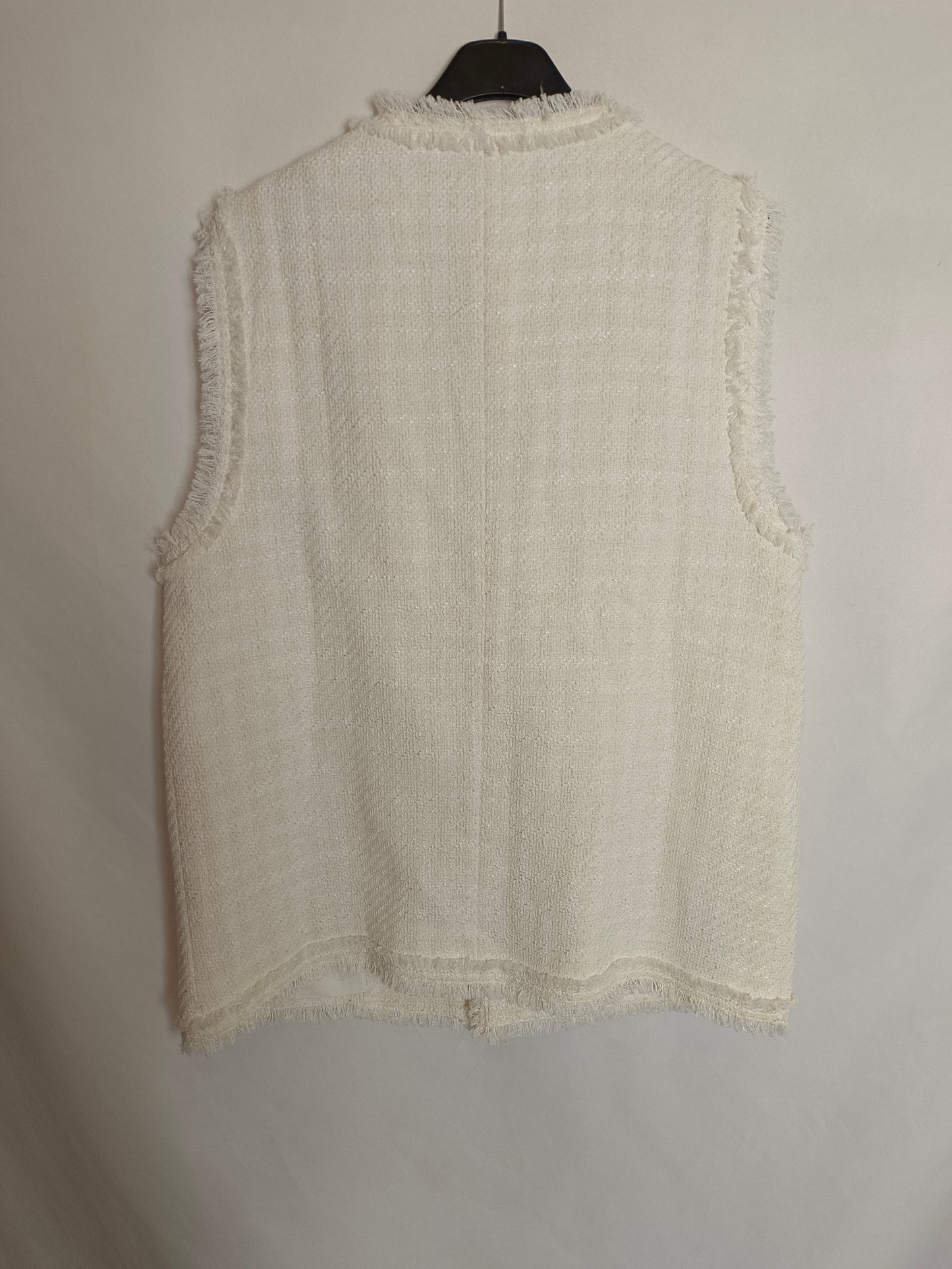 MANGO. Chaleco beige tweed T.m