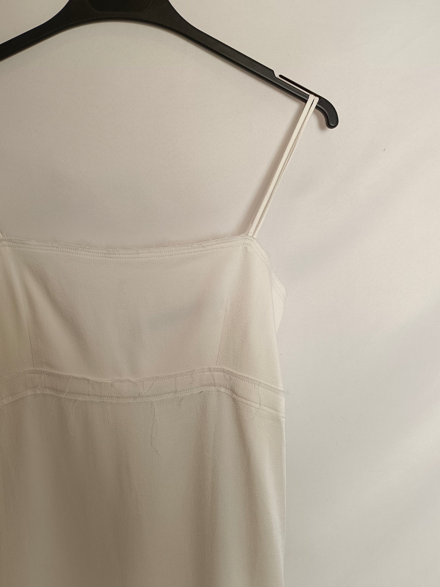 ZARA. Vestido blanco lencero T.xs