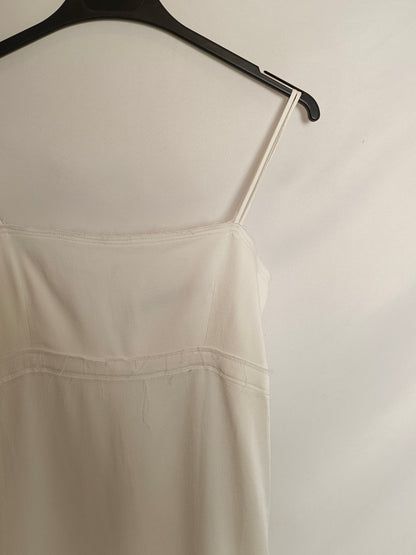 ZARA. Vestido blanco lencero T.xs