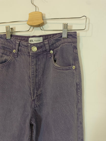 ZARA. Purple denim trousers, size 32