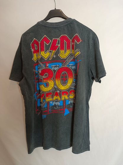 PULL&BEAR. Camiseta gris ACDC T.m