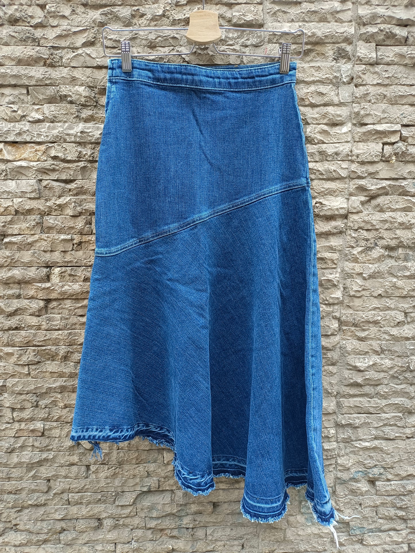 ZARA. Falda denim midi asimétrica. T S