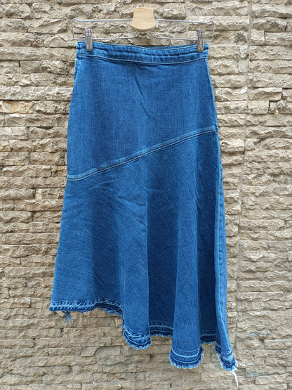 ZARA. Falda denim midi asimétrica. T S