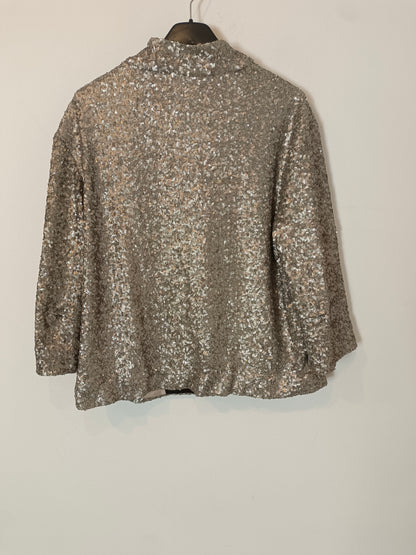 ZARA. Chaqueta lentejuelas plateadas T.m