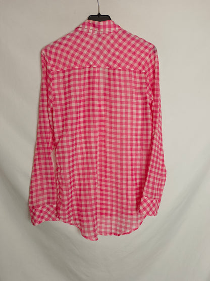 STRADIVARIUS. Blusa cuadros vichy T.s