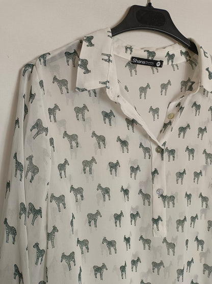 SHANA. Top blanco cebras T.m