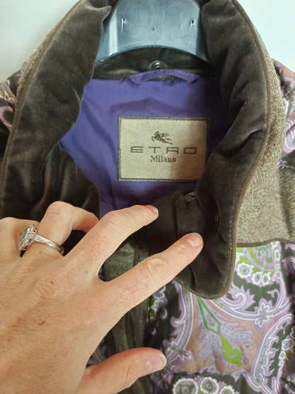 ETRO. Plumas estampado morado T.40 (s)