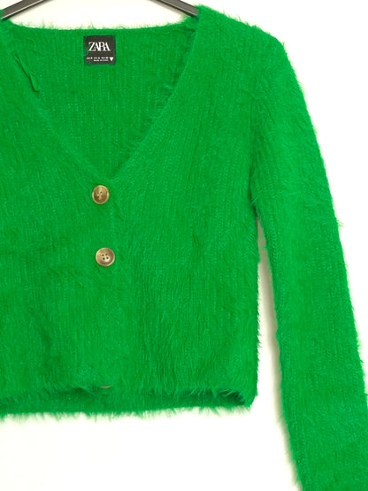 ZARA. Jersey verde pelito T.s