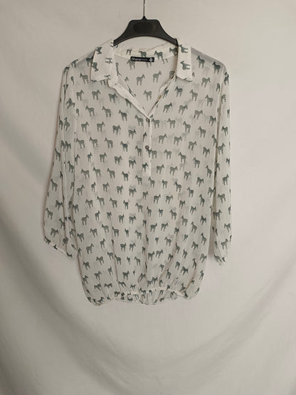 SHANA. Top blanco cebras T.m