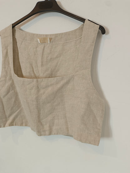 POSSE. Top beige lino T.s