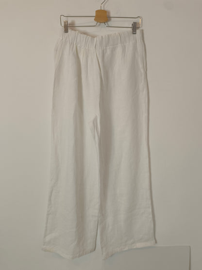 MUS&BOMBON. Pantalón blanco lino  T.l