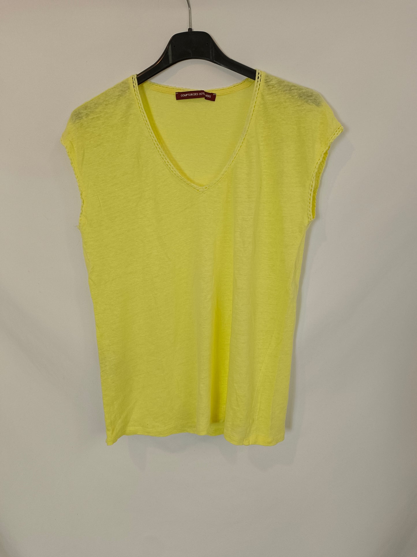 COMPTOIR  DES COTONNIERS. top amarillo lino T.s