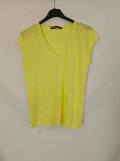 COMPTOIR  DES COTONNIERS. top amarillo lino T.s