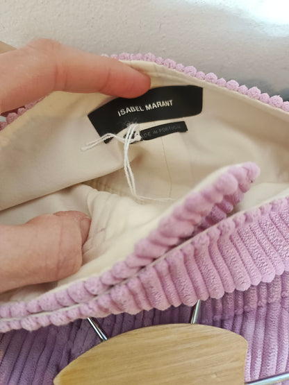 ISABEL MARANT. Mauve corduroy skirt, size 38