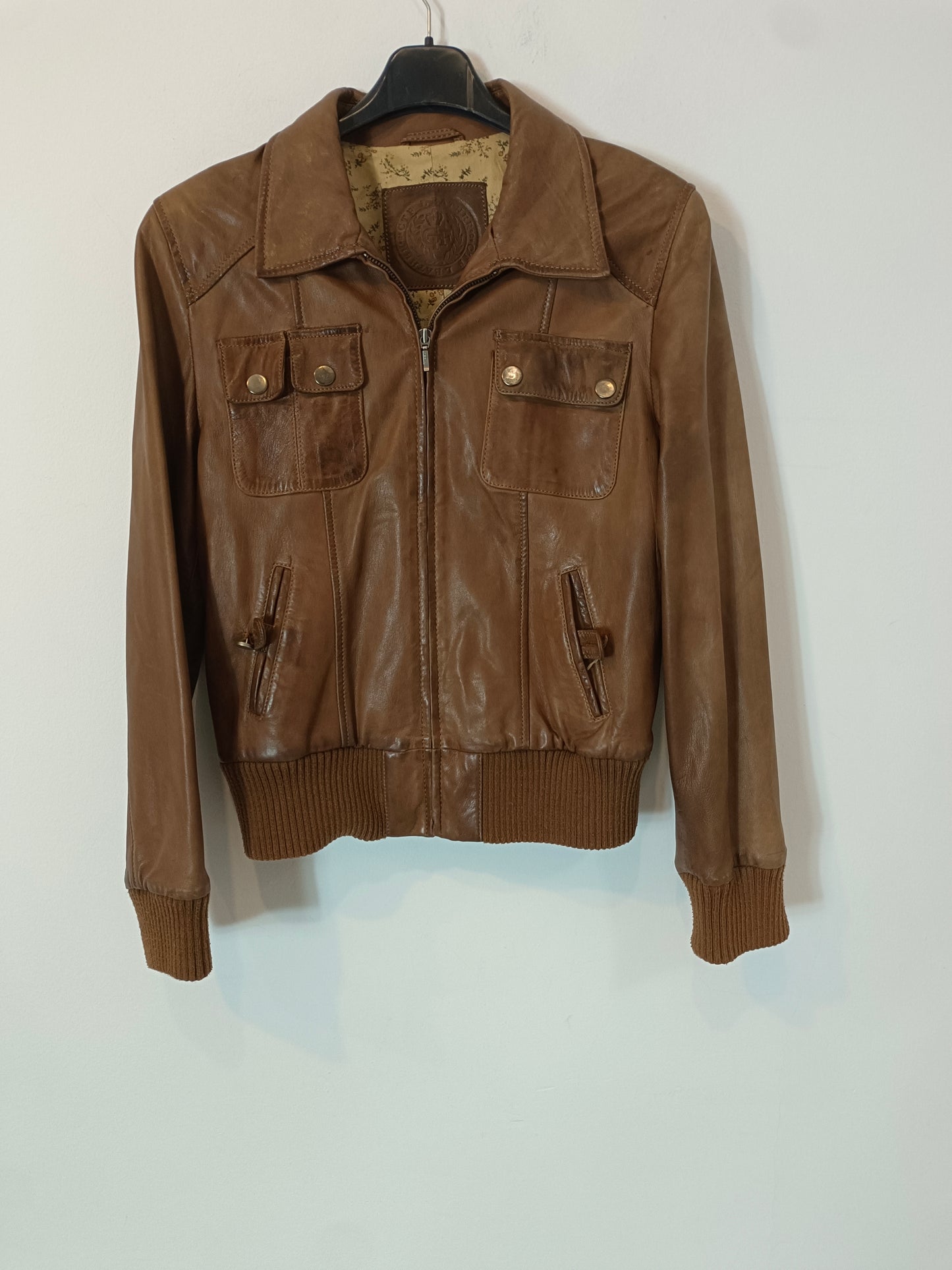 CORTEFIEL. Chaqueta camel piel T.m