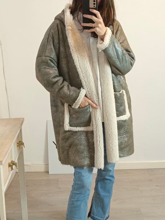 OTRAS. Abrigo verde borrego TU(m)