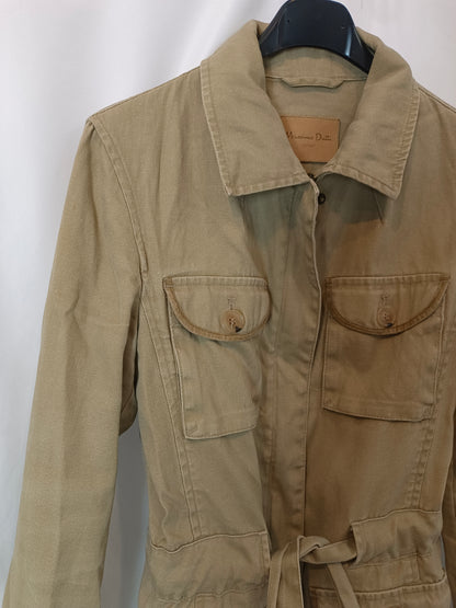 MASSIMO DUTTI. Parka beige bolsillo T.38