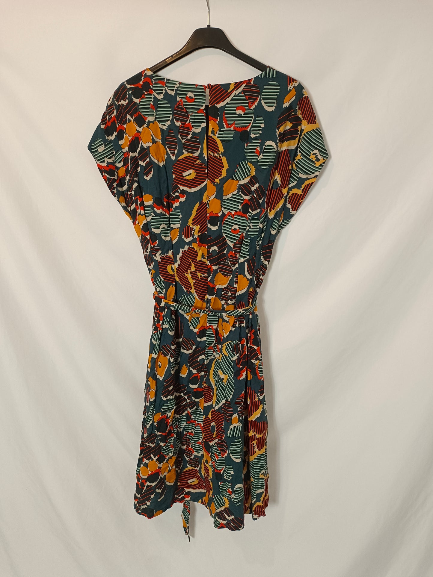 COMPTOIR DES COTONNIERS. Vestido estampado lazada T.m