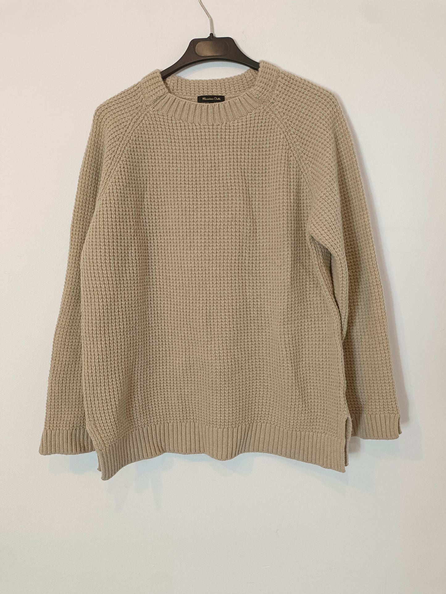 MASSIMO DUTTI. beige Tl texture sweater