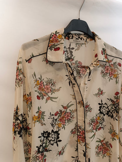 BEEBALM. Blusa beige flores T.u(s)